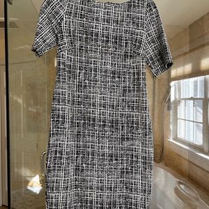 A Pea in the Pod Black and White Plaid Sheath Dress